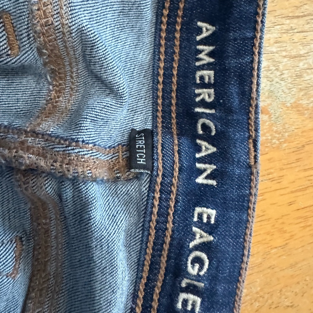 Women’s Kick boot American Eagle Outfitters Dark Blue Jeans 18 Short - Picture 3 of 6